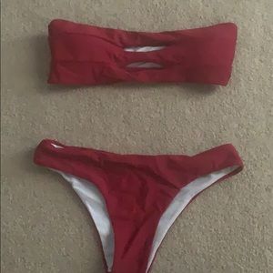 Red bikini set